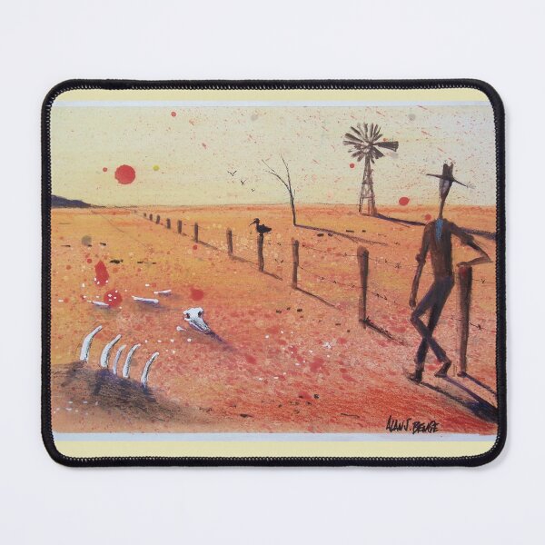 Item preview, Australian Outback Stockman in Drought Painting designed and sold by Al Benge - NZ & Australian Art.