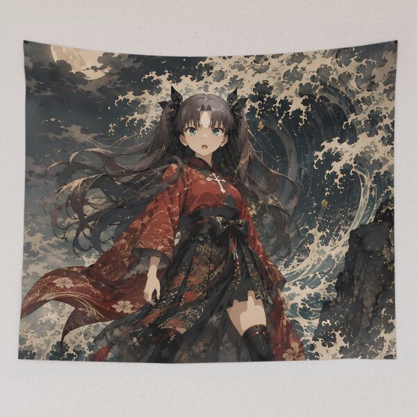 Item preview, Rin Tohsaka Fate Stay Night Great Wave Moon designed and sold by mildaclairmo.