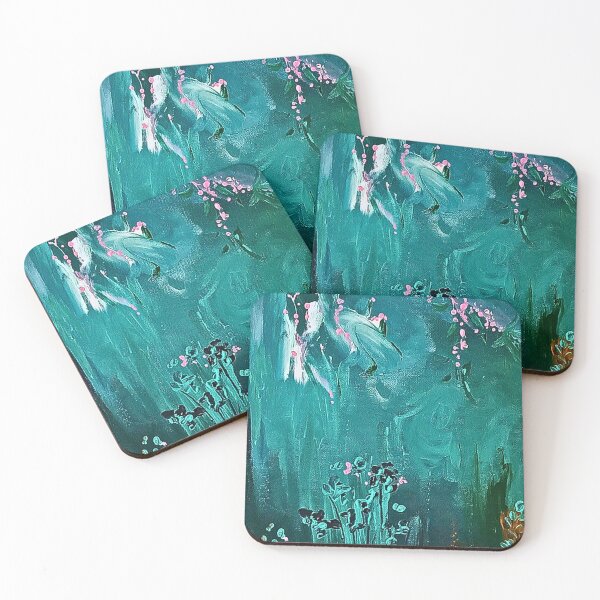 Item preview, Moody Teal Botanical Abstract Painting designed and sold by ArtistsAtticWI.