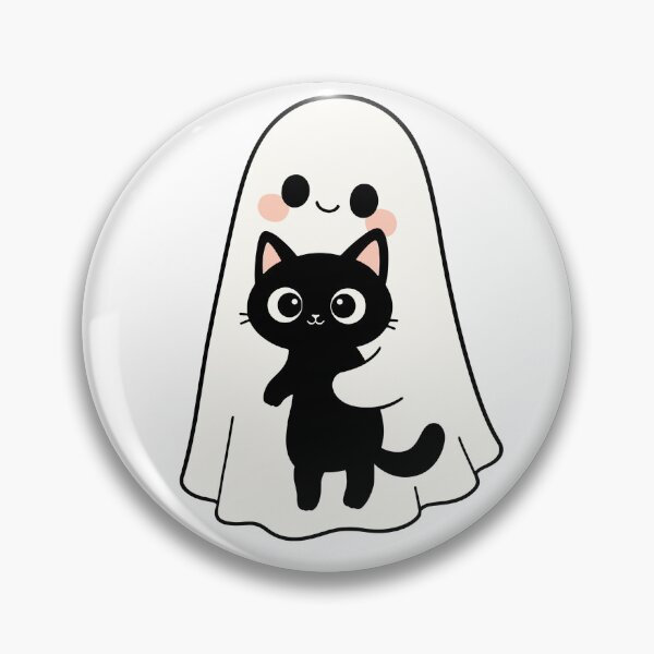 Item preview, Cute Ghost Holding Black Kitty designed and sold by CursedButCute1.