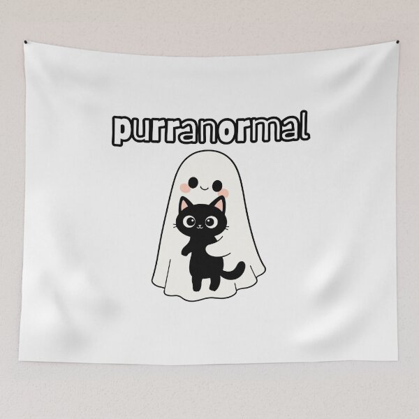 Item preview, Cute Ghost Holding Black Kitty designed and sold by CursedButCute1.