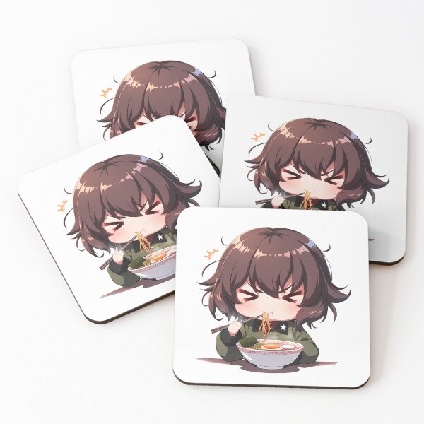 Aperçu de l'œuvre Nishizumi Maho Girls Und Panzer Chibi Ramen Serious Slurp créée et vendue par mildaclairmo.
