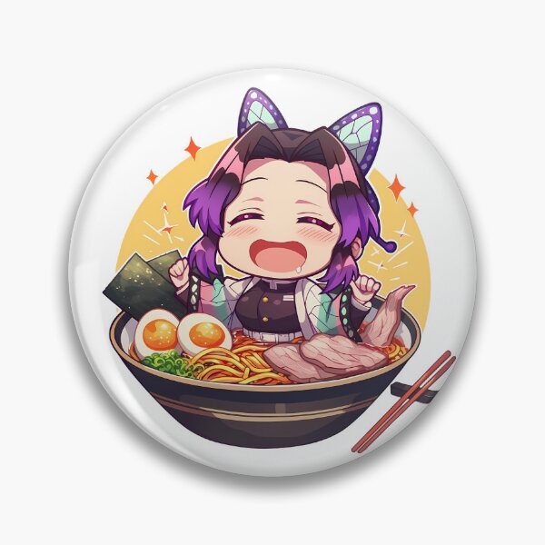 Item preview, Shinobu Kocho Demon Slayer Butterfly Ramen Smile designed and sold by mildaclairmo.