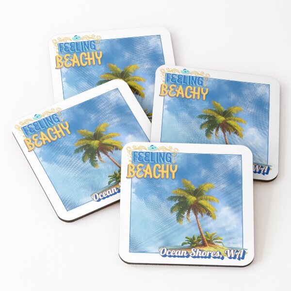 Item preview, Feeling Beachy Ocean Shores WA Retro Palm Tree Vacation Souvenir designed and sold by DonnaRaine.