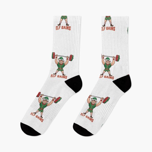 Item preview, Elf Gains Funny Christmas Gym Design for Winter designed and sold by Lift Apparel.