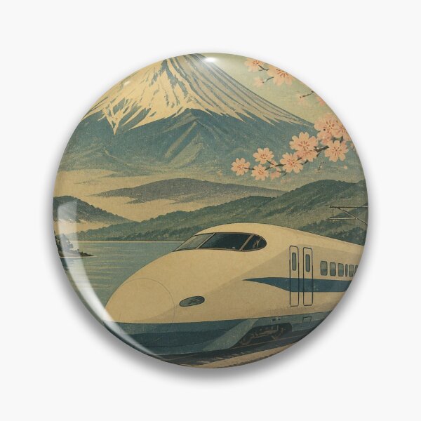 Item preview, Vintage Japan Travel Poster Mount Fuji Shinkansen Sakura Cherry Blossom designed and sold by 0HAY0G0ZAIMASU.