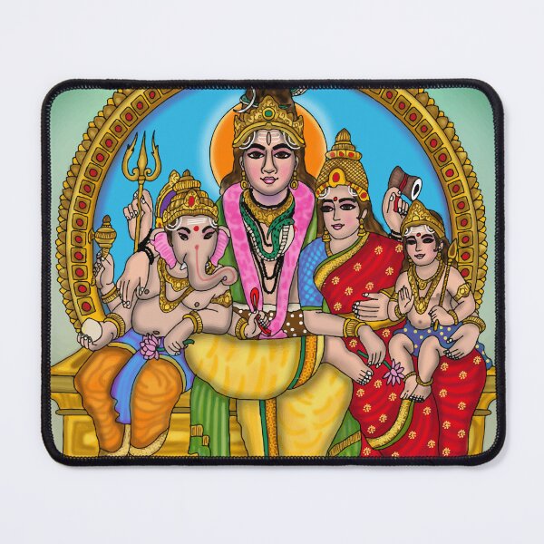 Item preview, Lord Shiva Parvati Artwork | Divine Hindu Couple Digital Illustration designed and sold by Harshit_Digital_Arts.