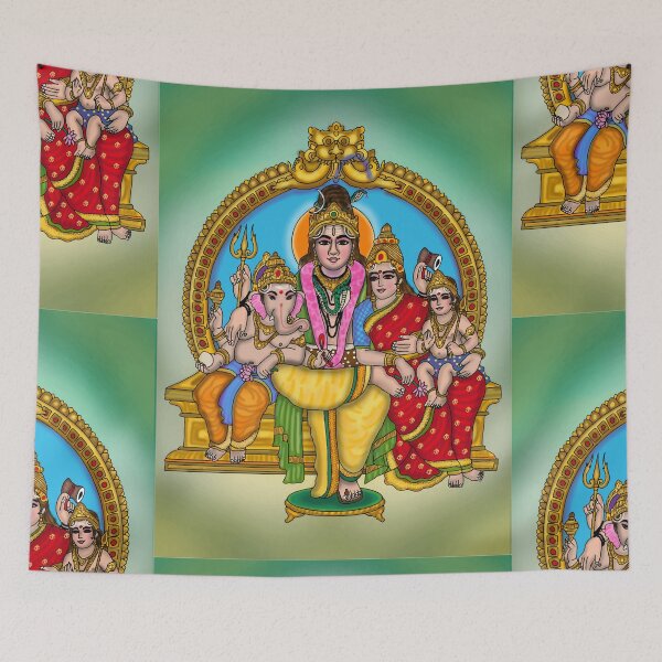 Item preview, Lord Shiva Parvati Artwork | Divine Hindu Couple Digital Illustration designed and sold by Harshit_Digital_Arts.