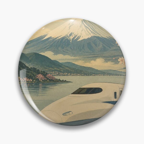 Item preview, Vintage Japan Travel Poster Mount Fuji Shinkansen Sakura Cherry Blossom designed and sold by 0HAY0G0ZAIMASU.