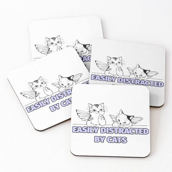 Item preview, Easily Distracted by Cats  Funny Cat Lover Design designed and sold by Pa7wsVerse.