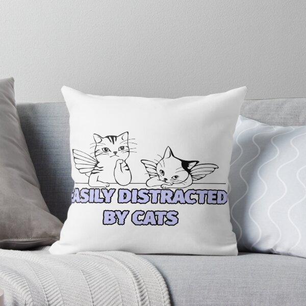 Item preview, Easily Distracted by Cats  Funny Cat Lover Design designed and sold by Pa7wsVerse.