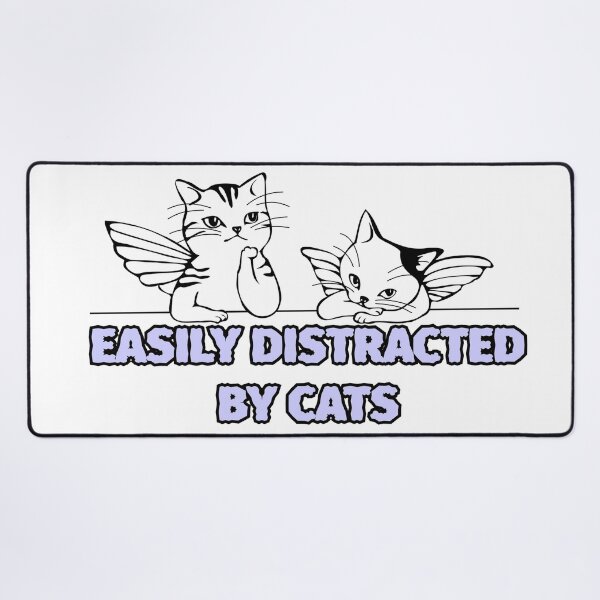 Item preview, Easily Distracted by Cats Funny Cat Lover Design designed and sold by Pa7wsVerse.