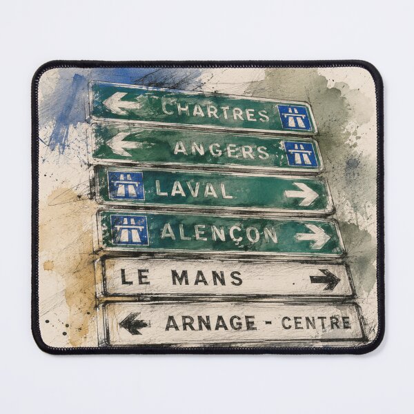 Item preview, Le Mans Road Signs - Watercolor  designed and sold by Velocity Vignettes.