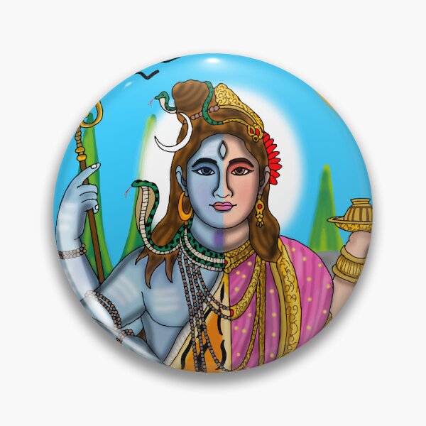 Item preview, Lord Ardhanari Artwork | Divine Hindu Couple Digital Illustration  Description designed and sold by Harshit_Digital_Arts.