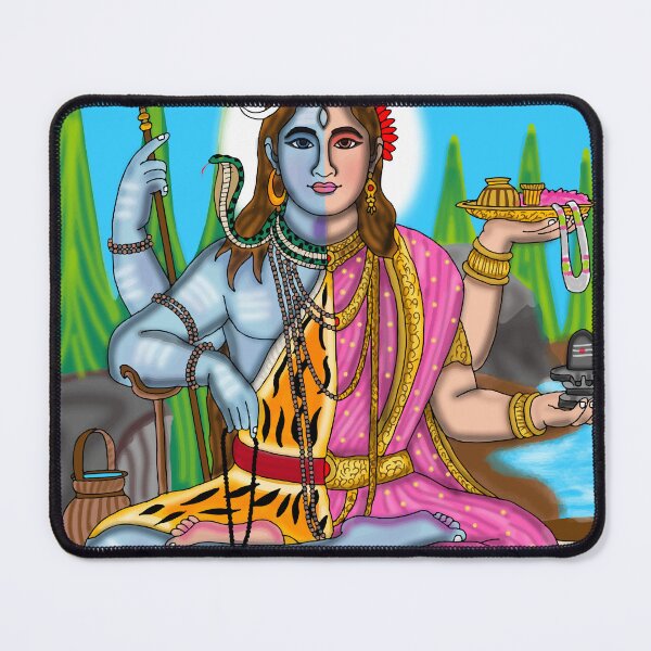 Item preview, Lord Ardhanari Artwork | Divine Hindu Couple Digital Illustration Description designed and sold by Harshit_Digital_Arts.
