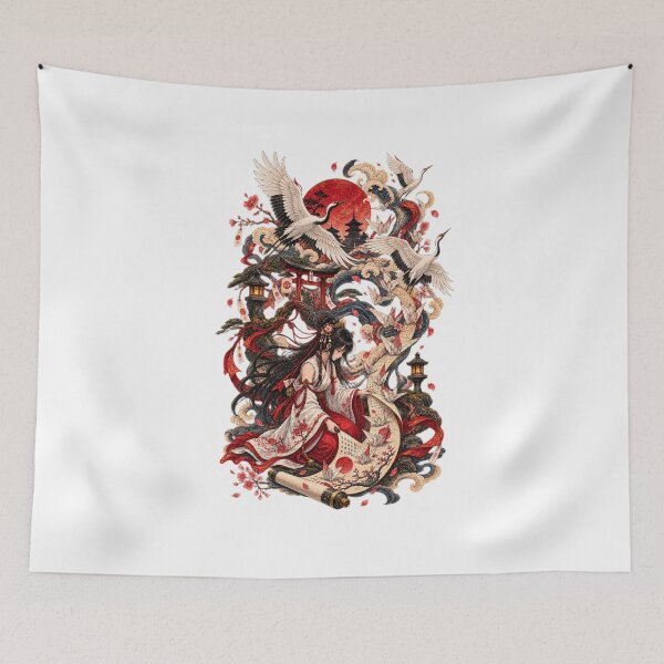 Item preview, The Hundred Cranes on the Parchment | Japanese Ukiyo-e Art designed and sold by Substance_life.