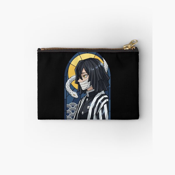 Item preview, Obanai Iguro Demon Slayer Serpent Moon Stained Glass Portrait designed and sold by mildaclairmo.