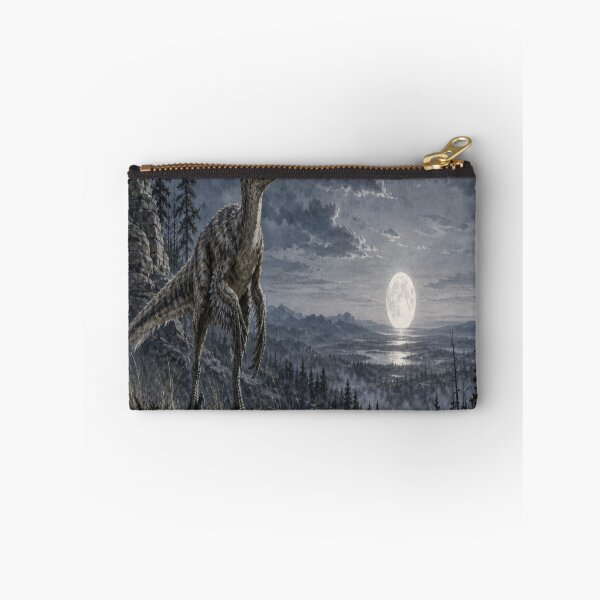 Aperçu de l'œuvre Vélociraptor et une lune créée et vendue par Artnovalty.redbubble.com.