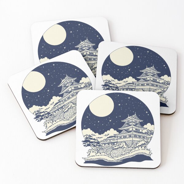 Item preview, Japanese Castle Under the Full Moon designed and sold by appareshop88.