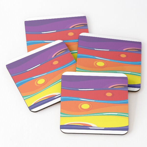 Item preview, Colorful Abstract Sunset Waves designed and sold by Johnnies.