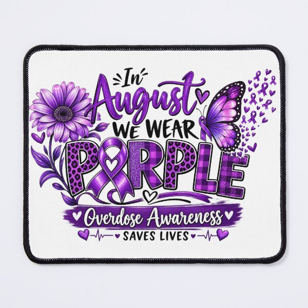 Item preview, In August We Wear Purple Overdose Awareness Lighthouse Butterfly Design designed and sold by DijaMar.