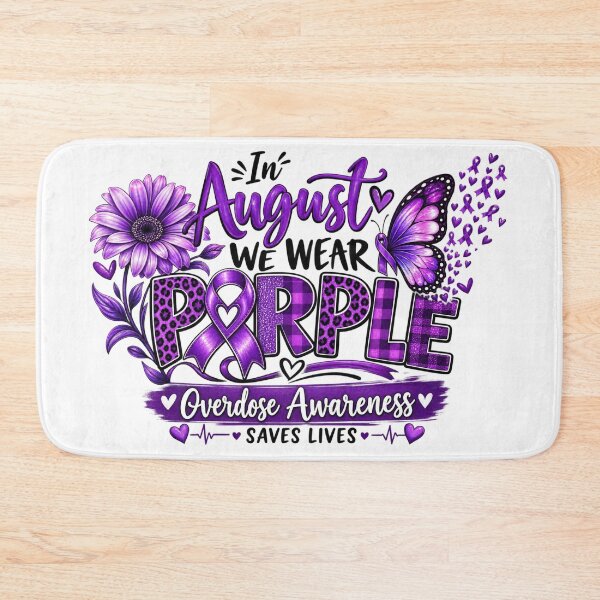 Item preview,  In August We Wear Purple Overdose Awareness Lighthouse Butterfly Design designed and sold by DijaMar.