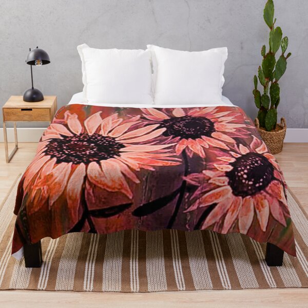 Item preview, Moody Pink Sunflowers Dark Floral Painting designed and sold by ArtistsAtticWI.