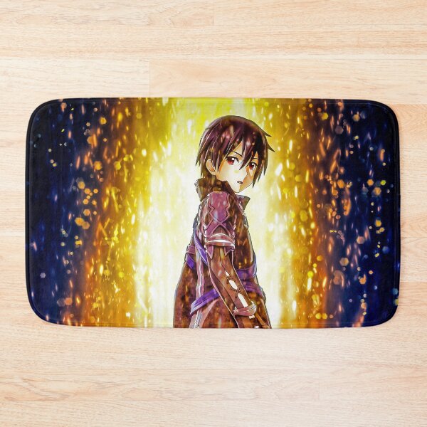 Item preview, Kirito Sword Art Online bold stance glowing anime power dramatic scene designed and sold by Dashsopaner.