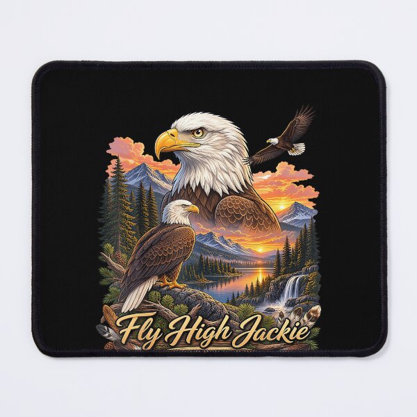 Item preview, Fly Free Jackie Big Bear Bald Eagle Memorial Tribute designed and sold by LouisaOReilly.