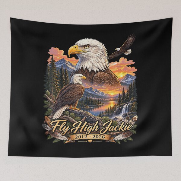 Item preview, Fly Free Jackie Big Bear Bald Eagle Memorial Tribute designed and sold by LouisaOReilly.