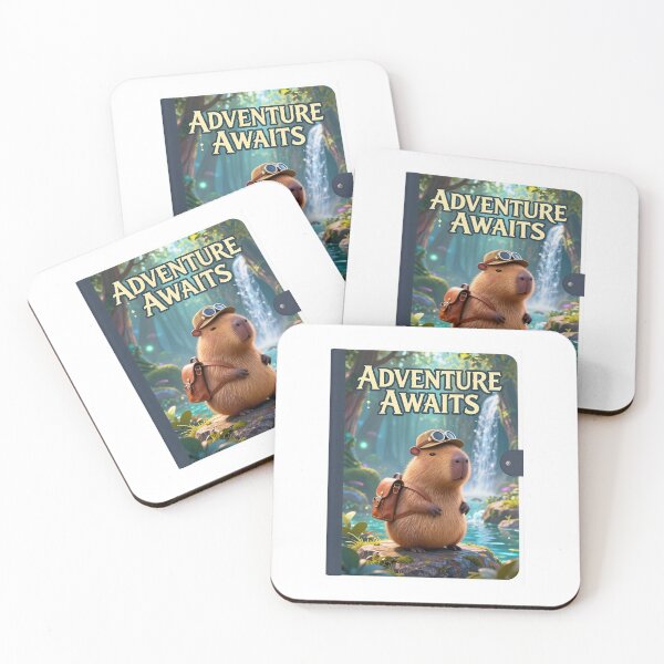 Item preview, Cute Capybara Aesthetic Cartoon Illustration Art designed and sold by Freestyle Prints.