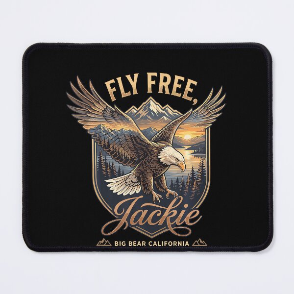 Item preview, Fly Free Jackie Big Bear Bald Eagle Memorial Tribute designed and sold by LouisaOReilly.