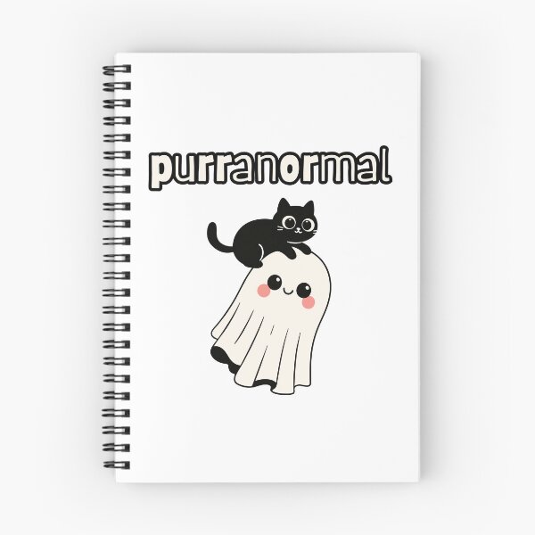Item preview, Cute Black Cat with Happy Ghost designed and sold by CursedButCute1.