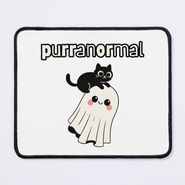 Item preview, Cute Black Cat with Happy Ghost designed and sold by CursedButCute1.