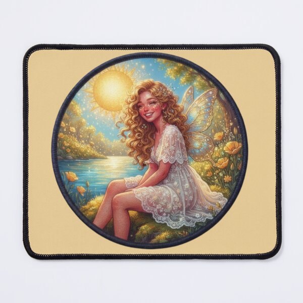 Item preview, Sunny Golden Fairy Resting By River Meadow designed and sold by Azurart2.