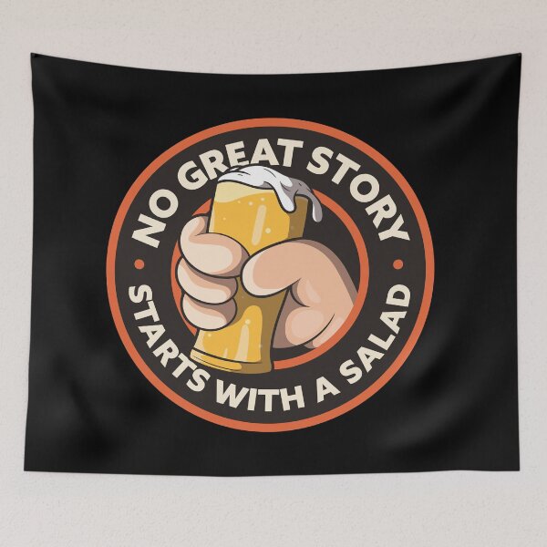 Item preview, Amante de la cerveza: ¡Ninguna gran historia comienza con una ensalada! designed and sold by messy-nessie.