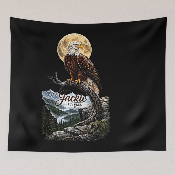 Item preview, Fly Free Jackie Big Bear Bald Eagle Memorial Tribute designed and sold by LouisaOReilly.
