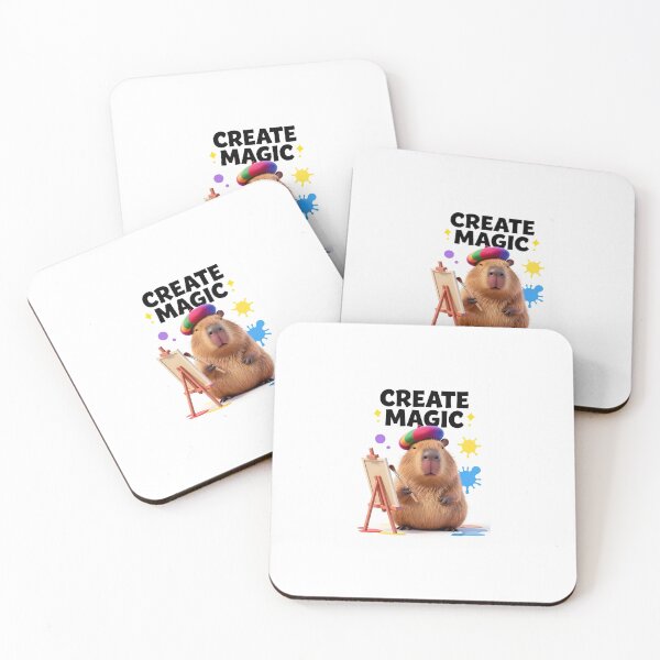 Item preview, Cute Capybara Aesthetic Cartoon Illustration Art designed and sold by Freestyle Prints.