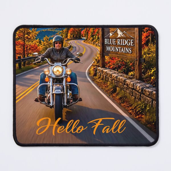 Item preview, BLUE RIDGE MOUNTAINS - Easy Rider - Hello Fall - Motorcycle Mountain Adventure designed and sold by DBM Photo Art 1.