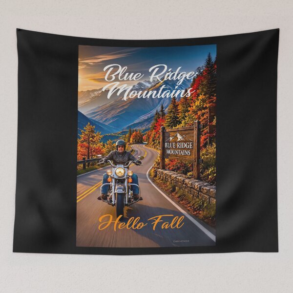 Item preview, BLUE RIDGE MOUNTAINS - Easy Rider - Hello Fall - Motorcycle Mountain Adventure designed and sold by DBM Photo Art 1.
