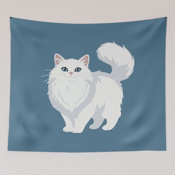 Item preview, Long Haired White Cat designed and sold by heartlocked.
