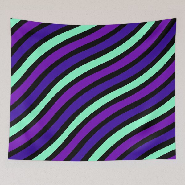 Item preview, Navy Purple Green Wavy Stripes designed and sold by DawnKJ.