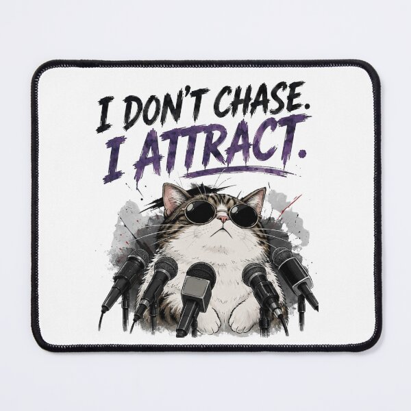 Item preview, Cool Cat Press Conference - 'I Don't Chase I Attract' designed and sold by ArtivoNest.