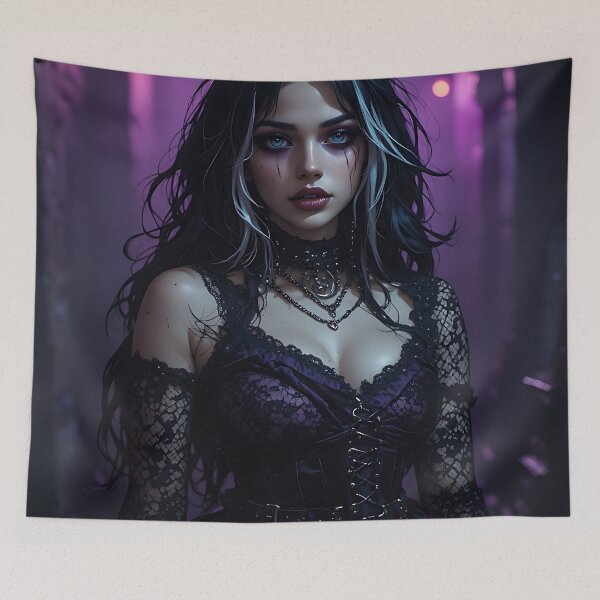 Item preview, Gothic Dark Fantasy Anime Woman Hot Goth Girl designed and sold by Your New Fixation.