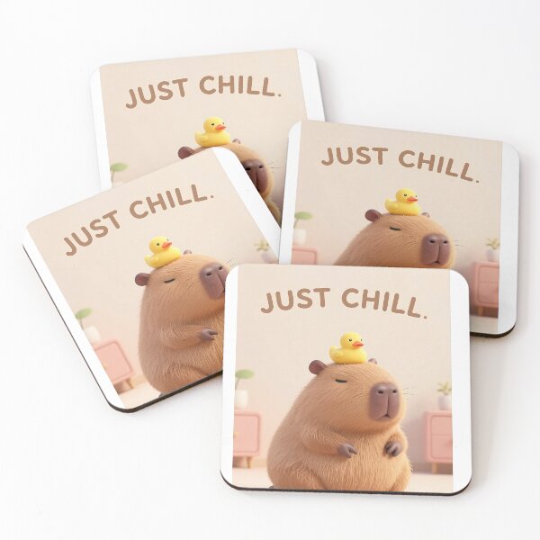 Item preview, Cute Capybara Aesthetic Cartoon Illustration Art designed and sold by Freestyle Prints.