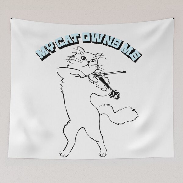 Item preview, MY Cat Owns Me Funny Cat Lover Design designed and sold by Pa7wsVerse.