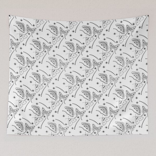 Item preview, Black and White Moth Seamless Design designed and sold by Cato Designs.