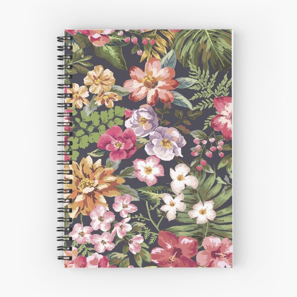 Item preview, Tropical Bloom — Painterly Floral Pattern on Dark Charcoal designed and sold by Johnnies.