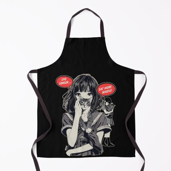 Item preview, Live Longer Eat More Waifu Anime Girl With Cat designed and sold by Generous1961.