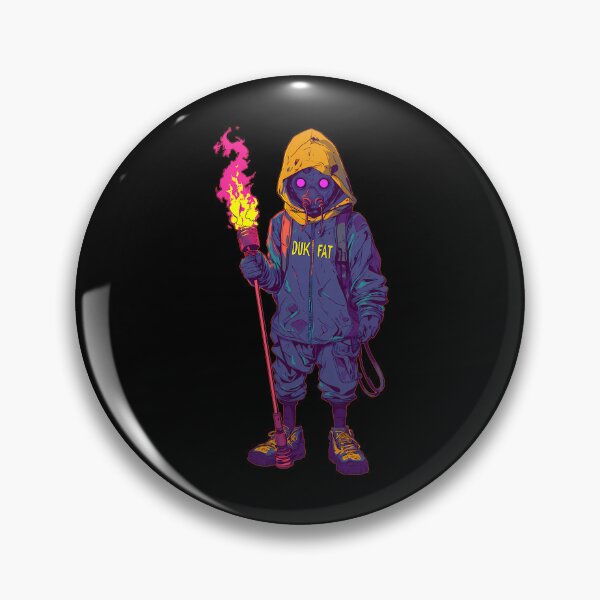 Item preview, Gas Mask Character Holding Flaming Torch Neon  designed and sold by Generous1961.